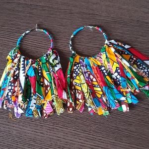 Ankara strips earrings